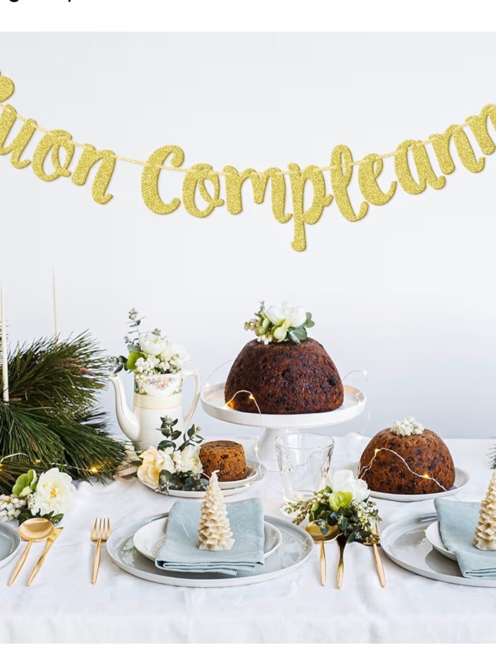 Gold 'Buon Compleanno' Glitter Banner - Party Decoration